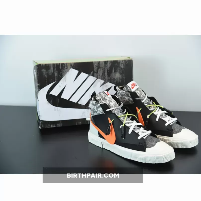 READYMADE x Nike Blazer Mid Black/Grey-Volt-Total Orange / nike blazer mid mosaic black grey