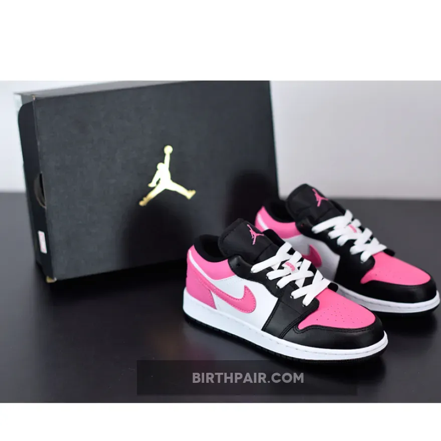 Air Jordan 1 Pinksicle Jordan 1 Low GS Black Pinksicle For Womens