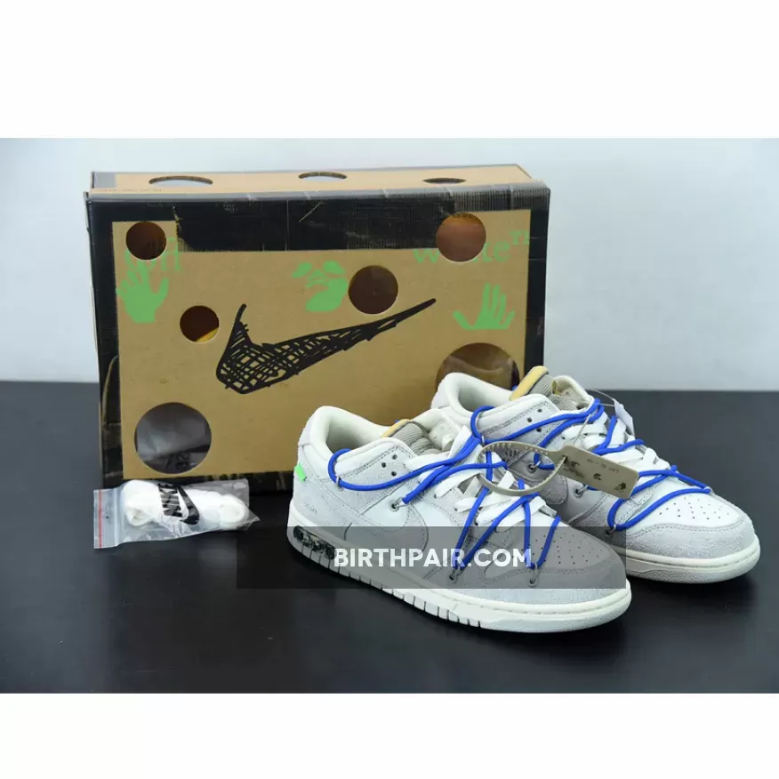 Off White Dunks Lot 32 / Off-White x Nike Dunk Low '32 of 50' Sail/Neutral Grey/Racer Blue