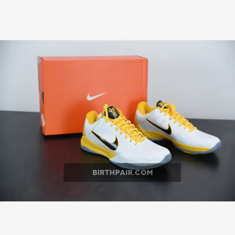 Black Yellow Kobe Shoes / Nike Zoom Kobe 5 Summit White Black Yellow 386430-104