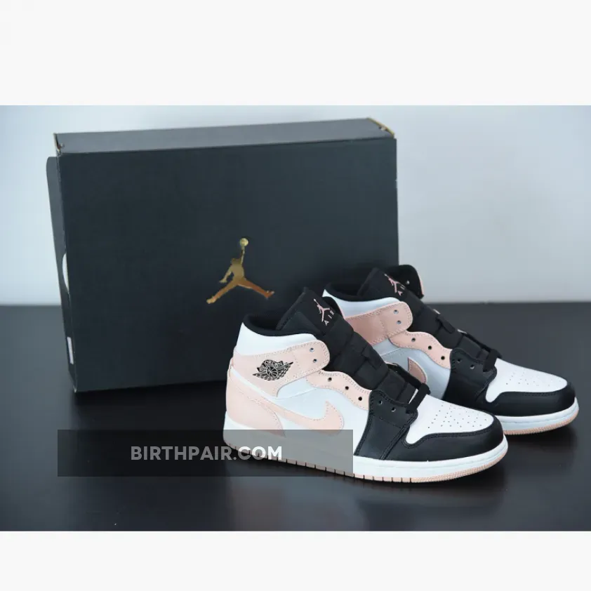 Air Jordan 1 Mid White/Black-Crimson Tint 554724-133 / Aj 1 Crimson