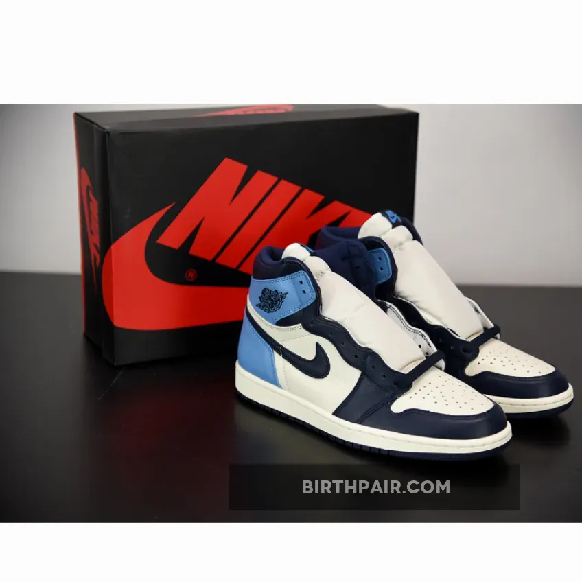 Air Jordan 1 Retro High OG Sail/Obsidian-University Blue #jordan retro 1 obsidian