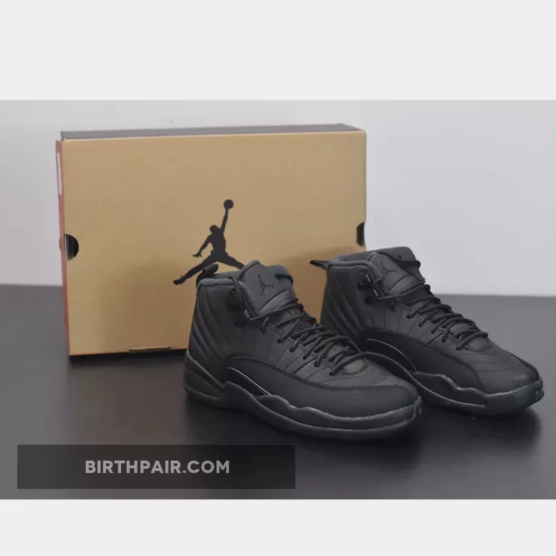 Air Jordan 12 'WNTR' Black/Black-Anthracite BQ6851-001 - Black 12s Jordans