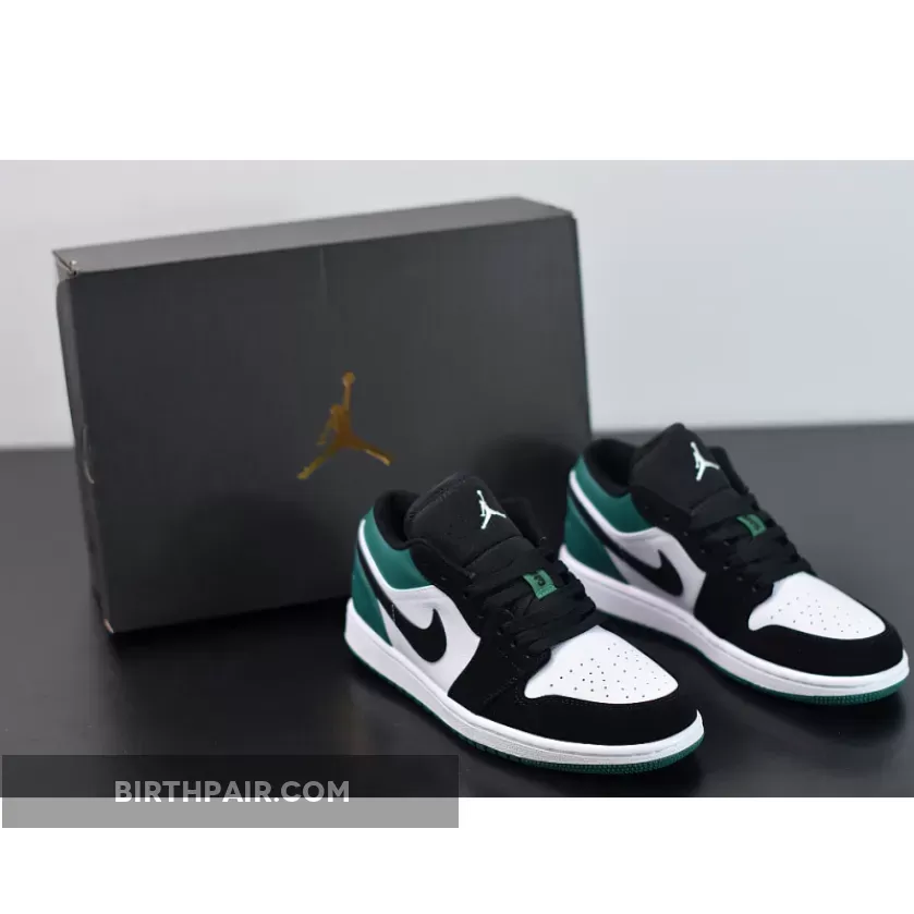 Green And White Retro Jordans Air Jordan 1 Low 'Mystic Green' AJ1 White/Black-Mystic 553558-113