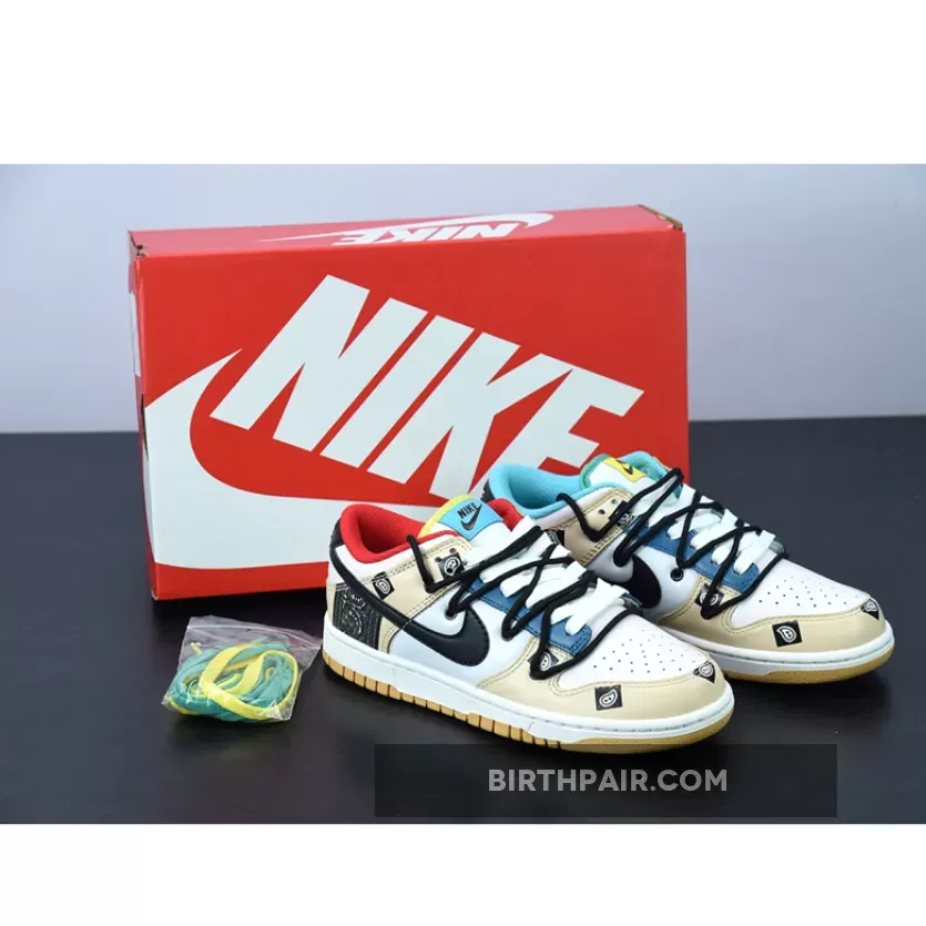 Nike Dunk Low Prm White Beige Black Red White And Beige Dunks
