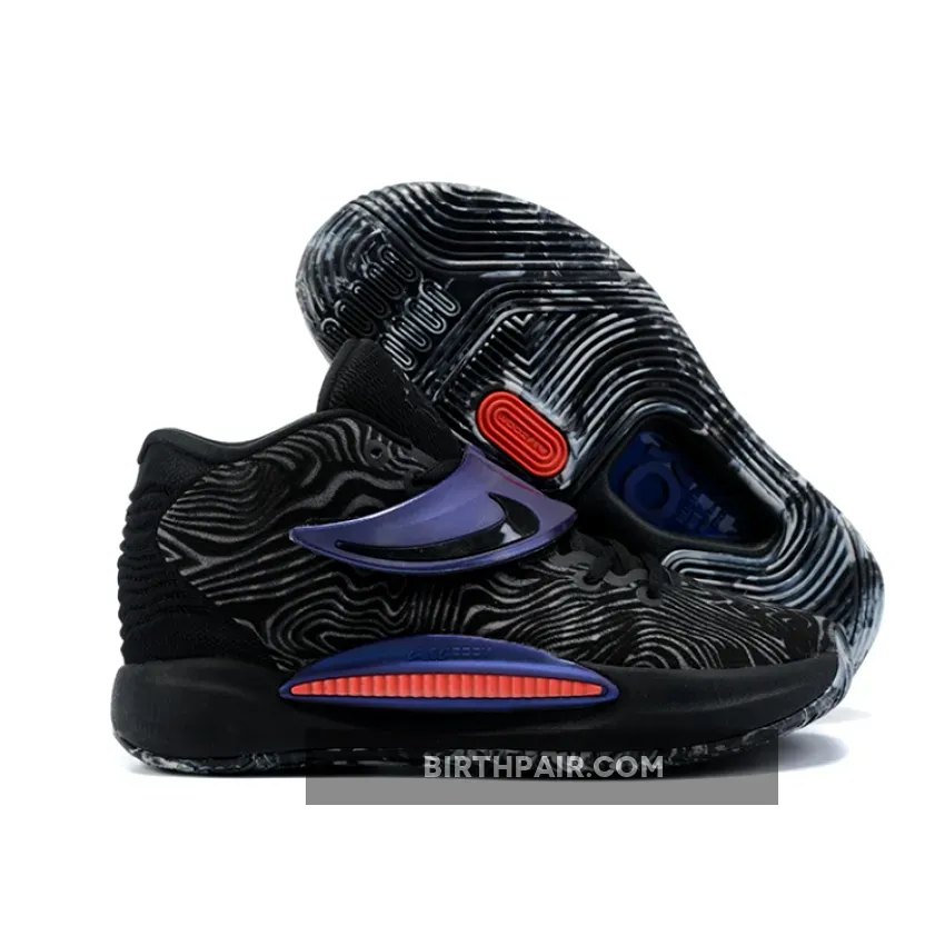 Nike KD 14 Black Blue DC9380-001 / Kd 14 Laser Crimson