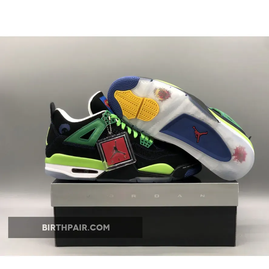 Air Jordan 4 Doernbecher Black/Old Royal-Electric Green-White / Doernbecher Jordans 4