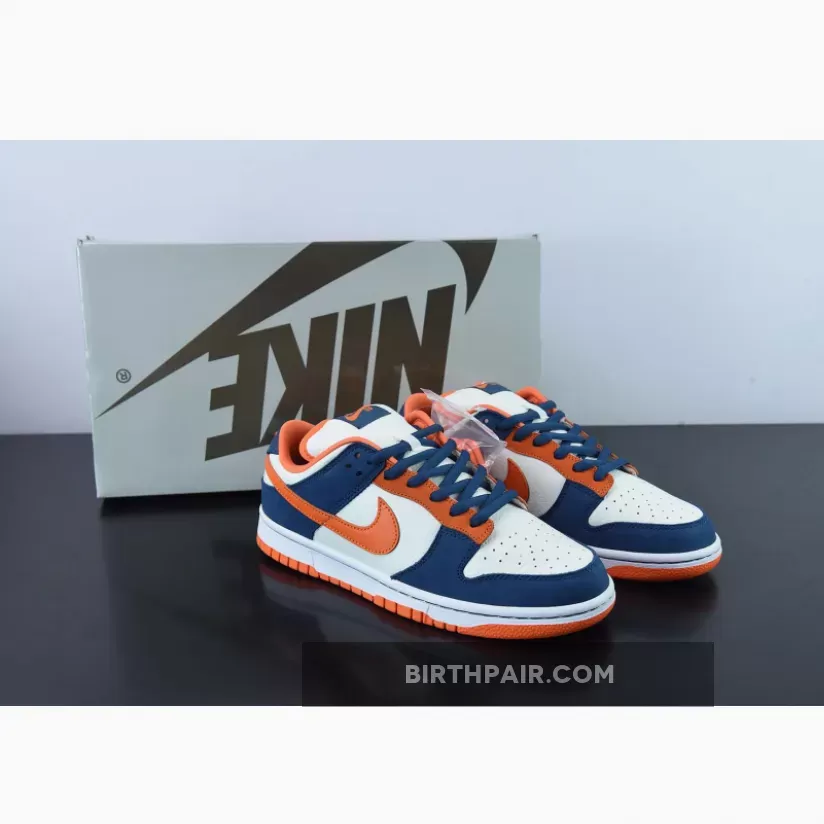 Nike SB Dunk Low Broncos White/Orange Blaze-Midnight Navy Orange Blaze Dunks
