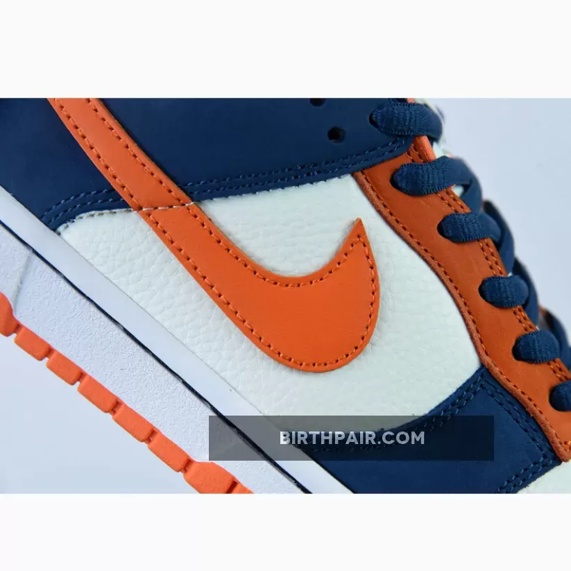 Nike SB Dunk Low Broncos White/Orange Blaze-Midnight Navy Orange Blaze Dunks