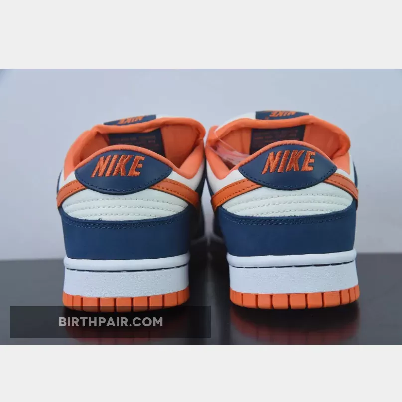 Nike SB Dunk Low Broncos White/Orange Blaze-Midnight Navy Orange Blaze Dunks