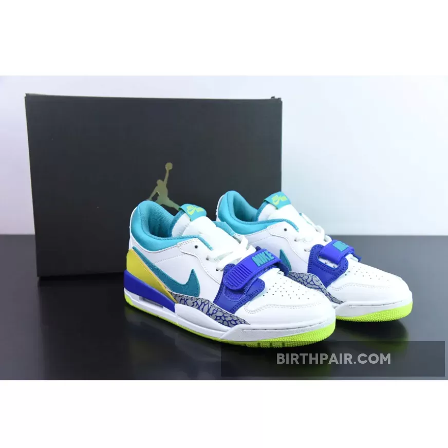 Jordan Legacy 312 Low White/Ultramarine-Neon Yellow CD7069-103 / jordan 4 aqua marine