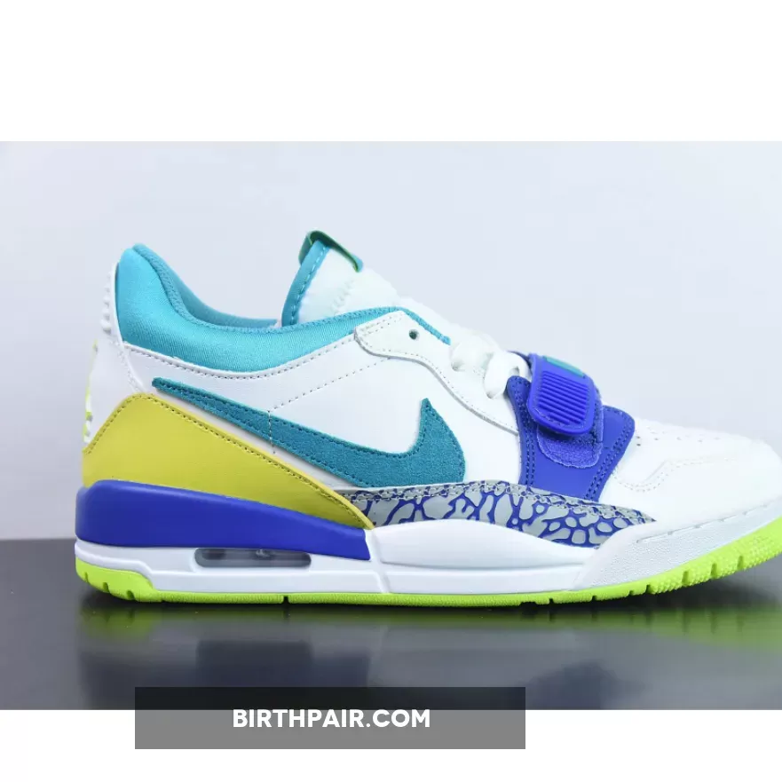 Jordan 1 Neon Yellow / Jordan Legacy 312 Low White/Ultramarine/Neon Yellow/Aquamarine