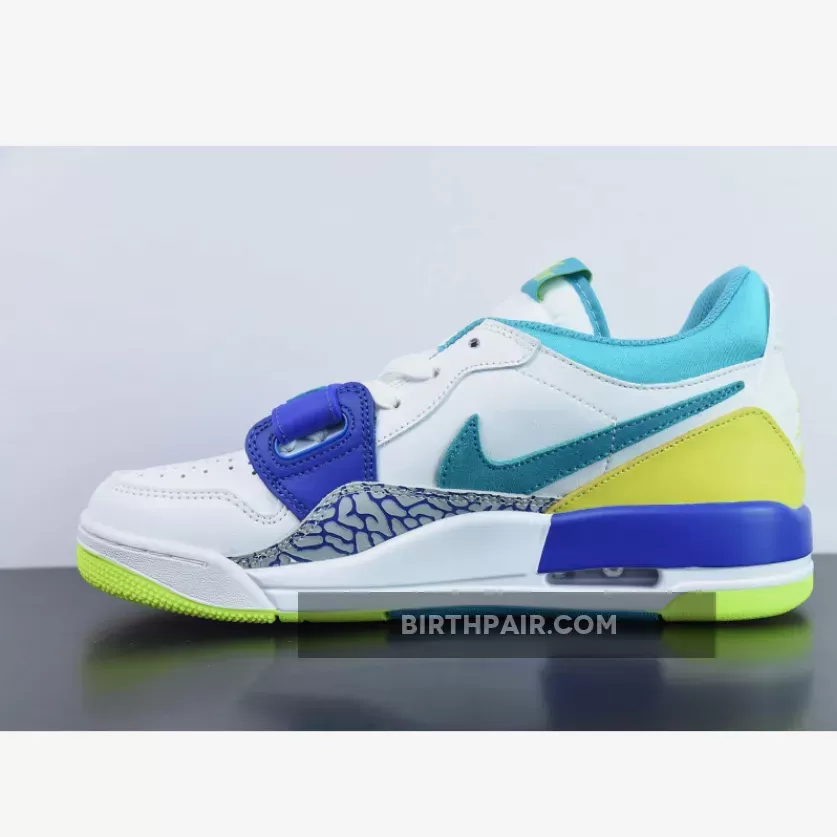 Jordan 1 Neon Yellow / Jordan Legacy 312 Low White/Ultramarine/Neon Yellow/Aquamarine