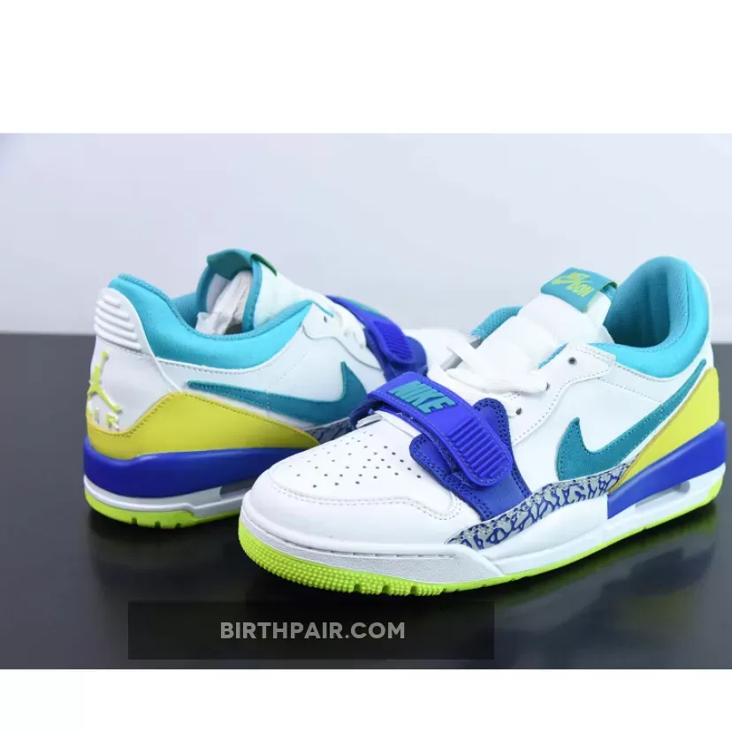 Jordan 1 Neon Yellow / Jordan Legacy 312 Low White/Ultramarine/Neon Yellow/Aquamarine