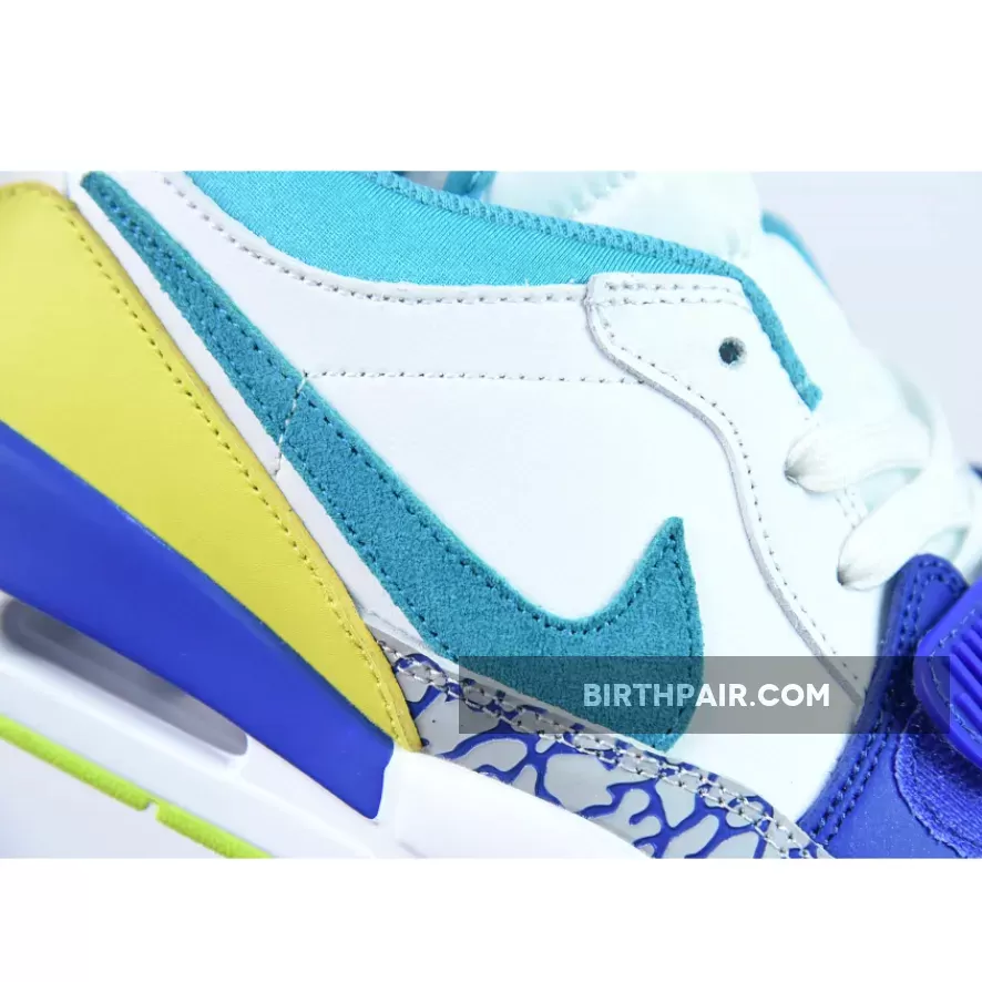 Jordan 1 Neon Yellow / Jordan Legacy 312 Low White/Ultramarine/Neon Yellow/Aquamarine