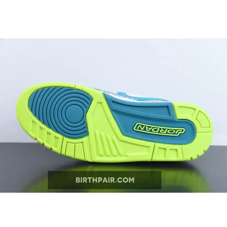 Jordan 1 Neon Yellow / Jordan Legacy 312 Low White/Ultramarine/Neon Yellow/Aquamarine