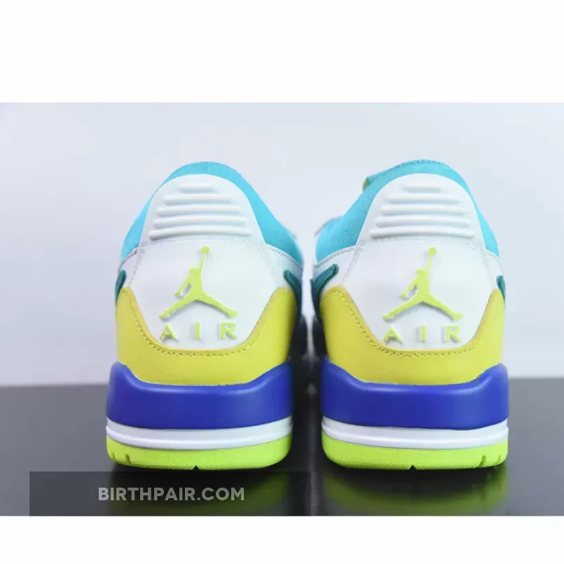 Jordan 1 Neon Yellow / Jordan Legacy 312 Low White/Ultramarine/Neon Yellow/Aquamarine