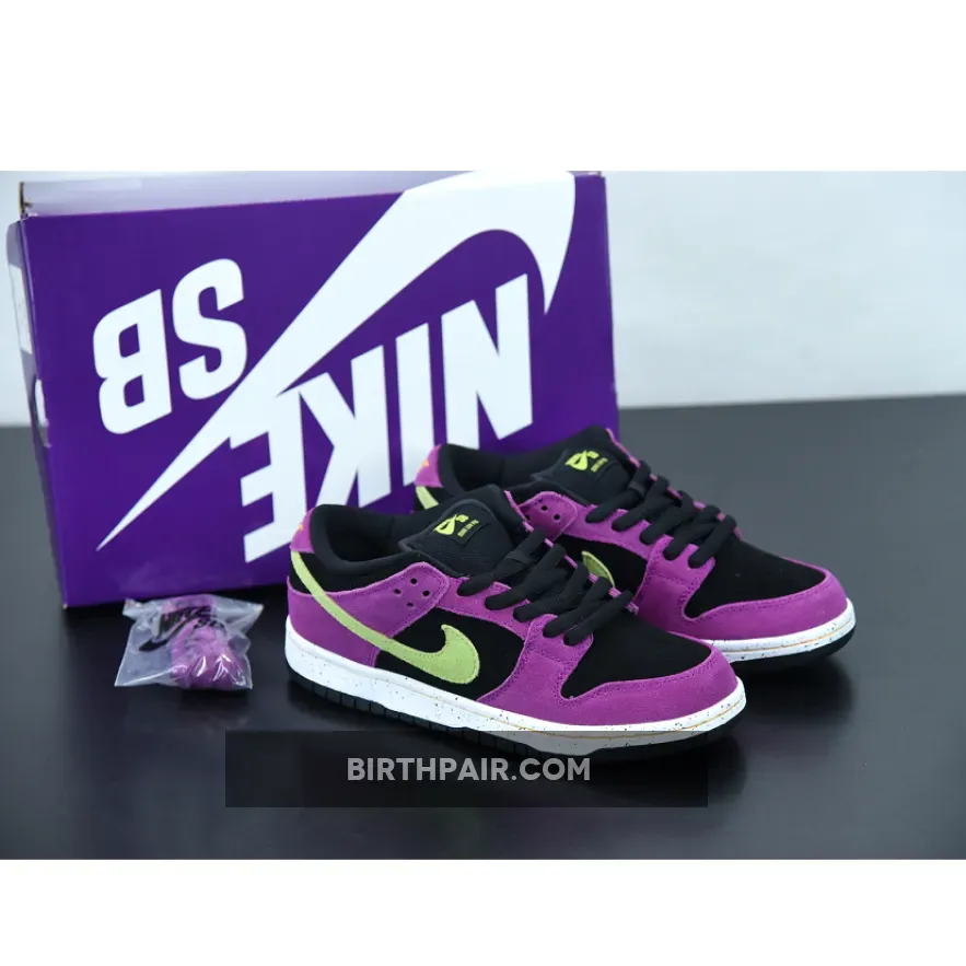 Nike Sb Dunk Low 'Red Plum' Black-Taxi-Citron / red plum dunks