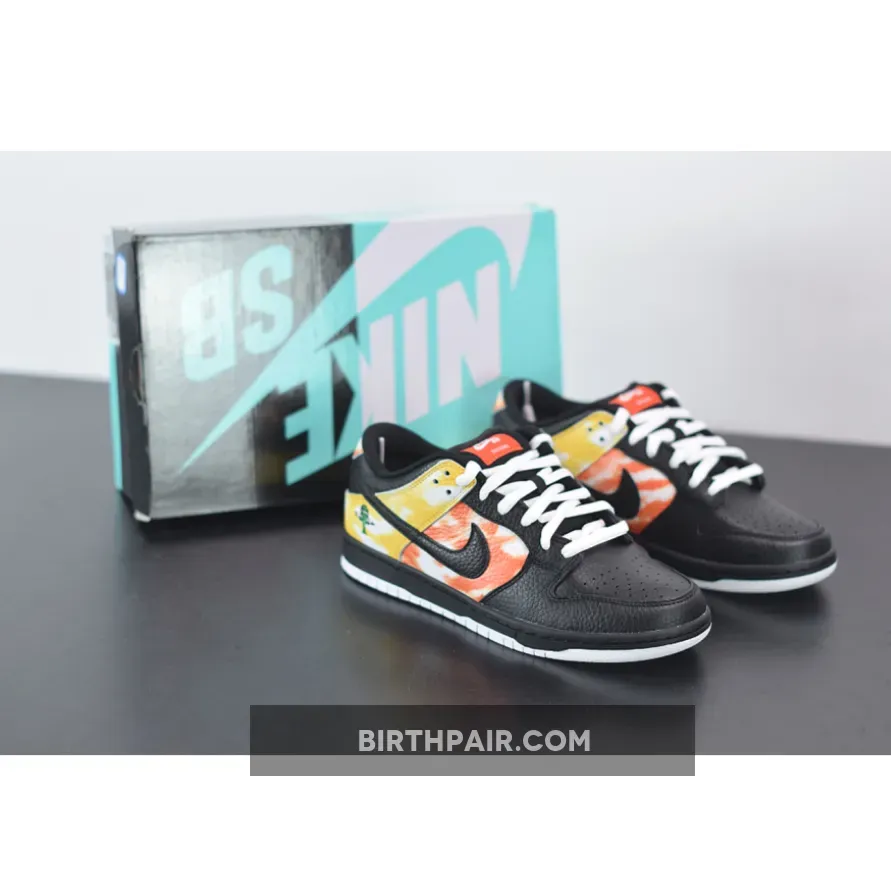 Nike Sb Dunk Low Ray Gun - Nike SB Dunk Low 'Raygun Tie-Dye' Black/Orange Flash BQ6832-001