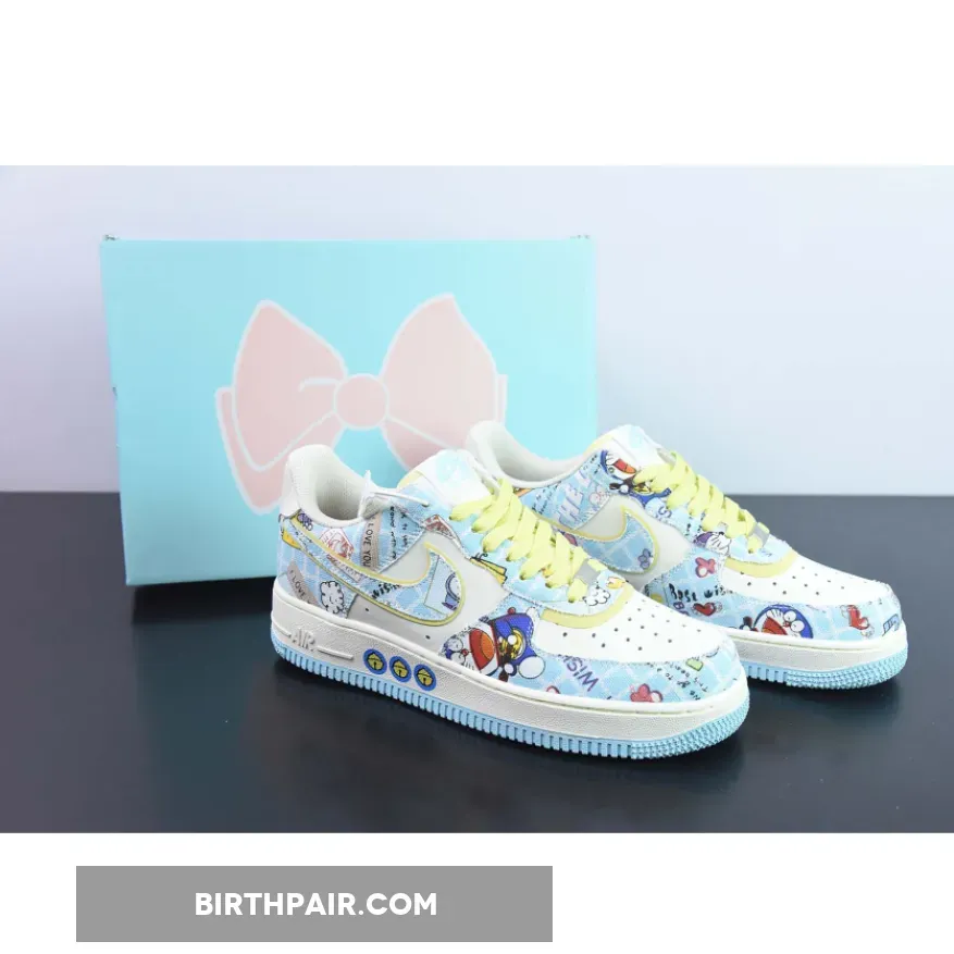 Doraemon x Nike Air Force 1 Low Custom White Blue Yellow