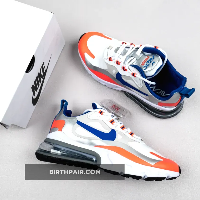 Orange 270 / Nike Air Max 270 React White/Racer Blue/Flash Crimson
