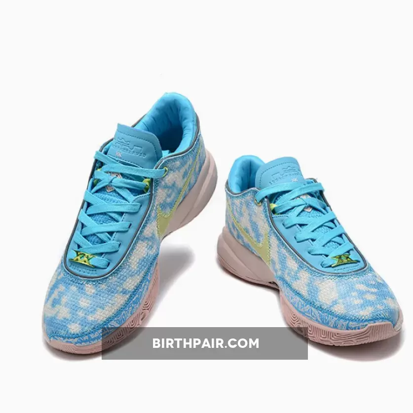 Nike LeBron 20 'All-Star' Blue Lightning/Coconut Milk-Iron Grey / Nike Lebron 20 Vivid Purple