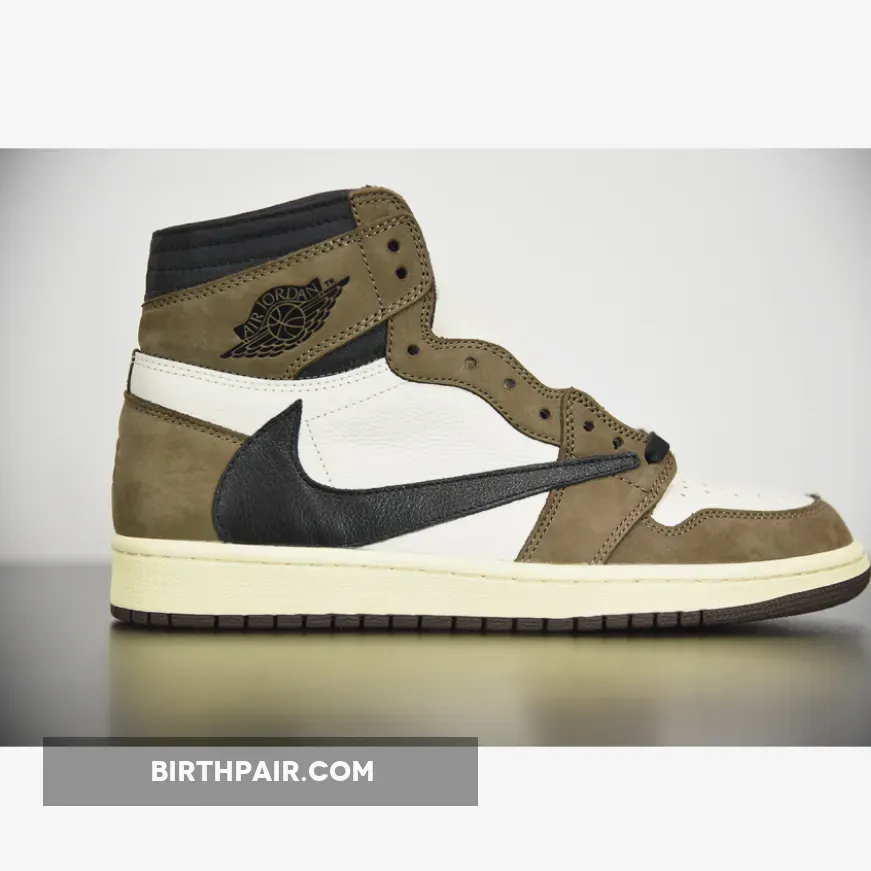 Travis Scott Shoes Air Jordan 1 High OG TS SP 'Travis Scott' Sail/Dark Mocha-University Red Unisex AJ1