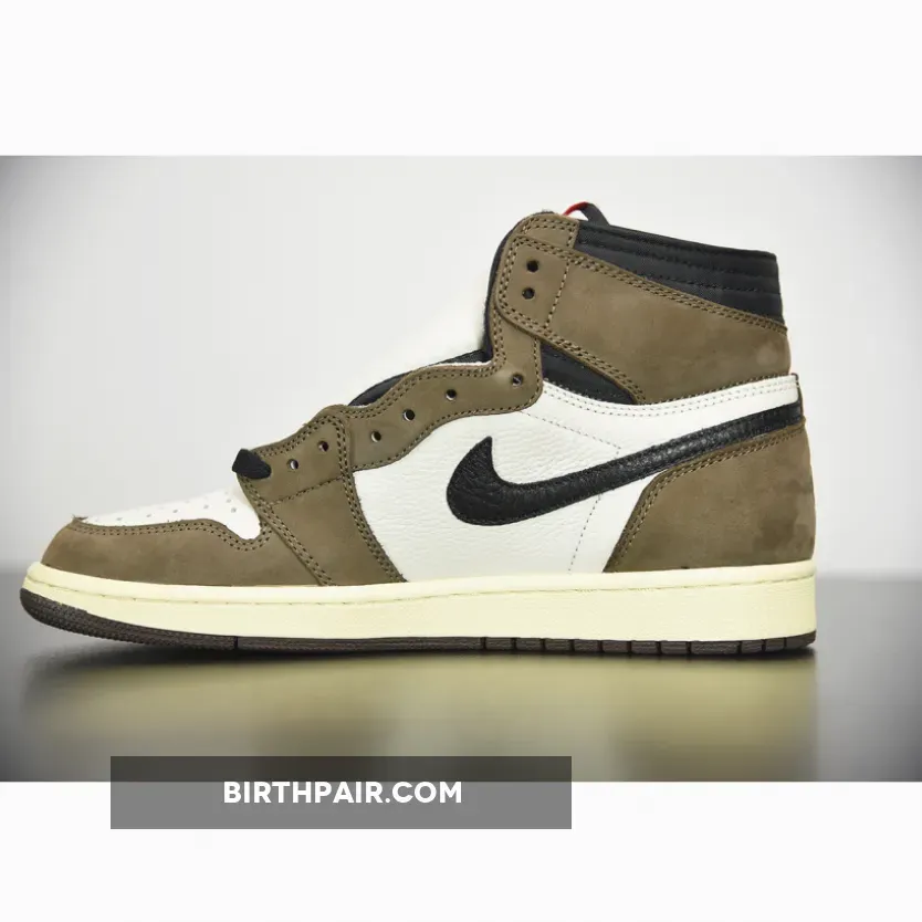 Travis Scott Shoes Air Jordan 1 High OG TS SP 'Travis Scott' Sail/Dark Mocha-University Red Unisex AJ1
