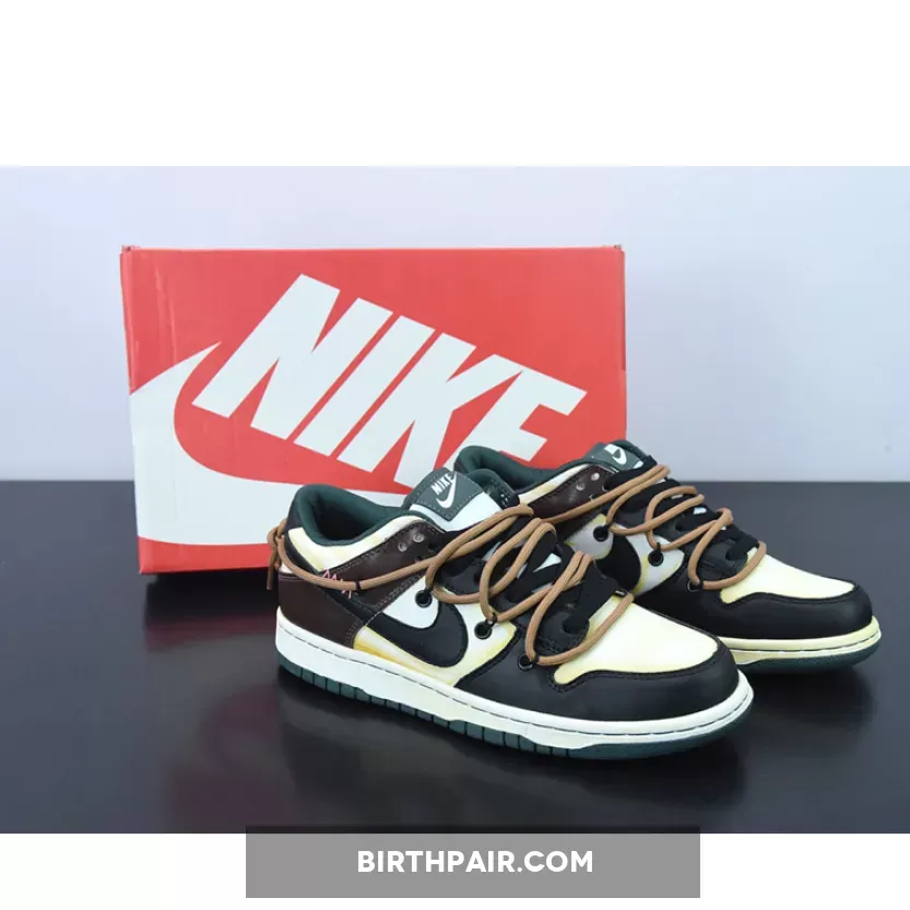 Custom Nike SB Dunk Low Black/White-Dark Mocha - mocha sail dunk low