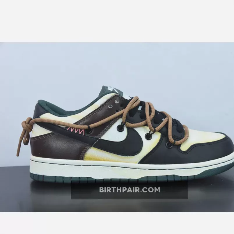 Custom Nike SB Dunk Low Black/White-Dark Mocha - mocha sail dunk low