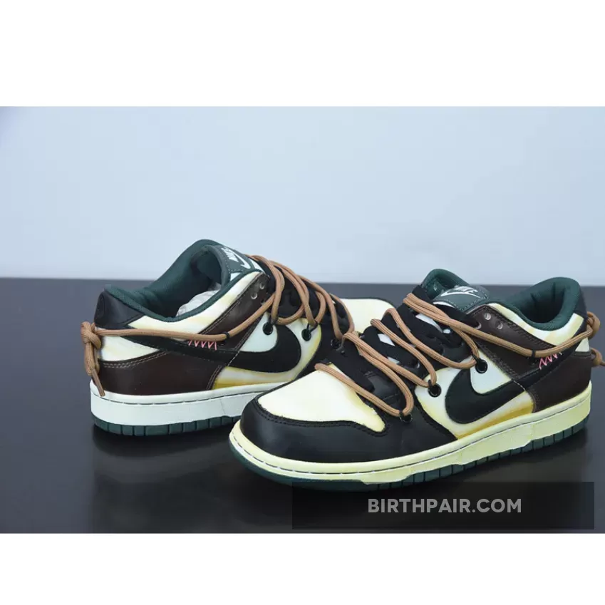 Custom Nike SB Dunk Low Black/White-Dark Mocha - mocha sail dunk low
