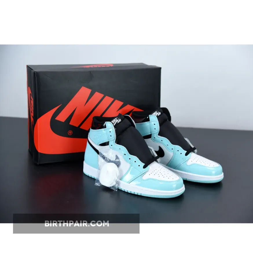 Black And Blue Patent Leather Jordan 1 Air Jordan 1 Retro High OG Patent Leather White/Aurora-Black