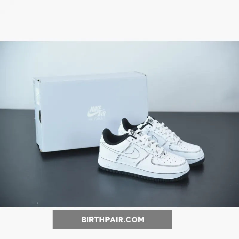 Nike Air Force 1 GS White Black Stitch / Air Force 1 Baseball Stitch