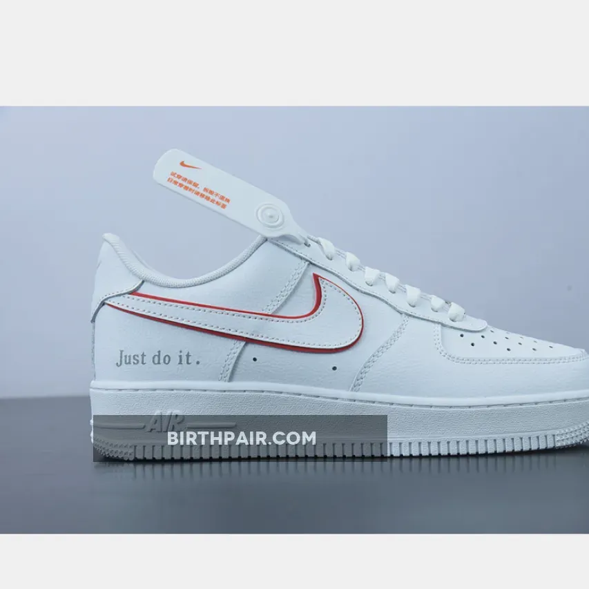 Nike Air Force 1 Low 'Just Do It' White Red / nike air force 1 just do it white