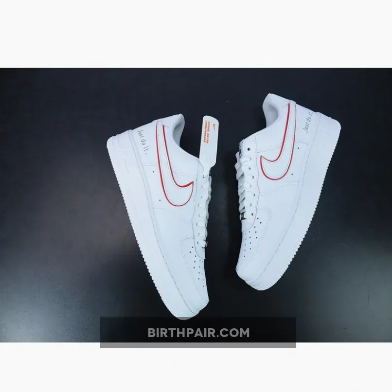 Nike Air Force 1 Low 'Just Do It' White Red / nike air force 1 just do it white
