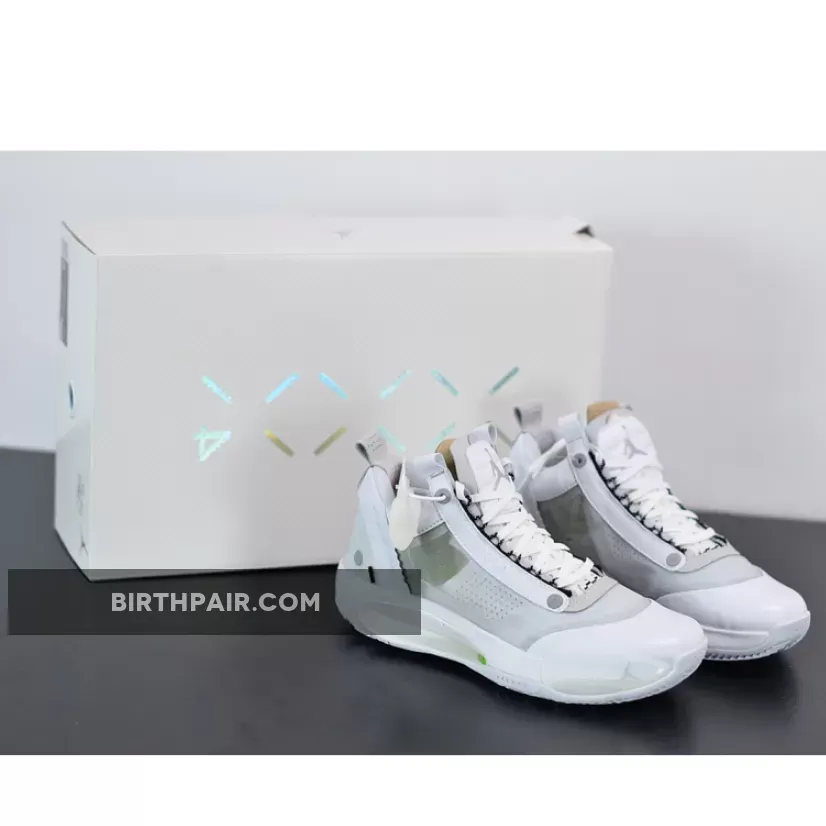 Jordan 4 Platinum Air Jordan 34 Low 'Pure Money' White/Metallic Silver-Pure Platinum