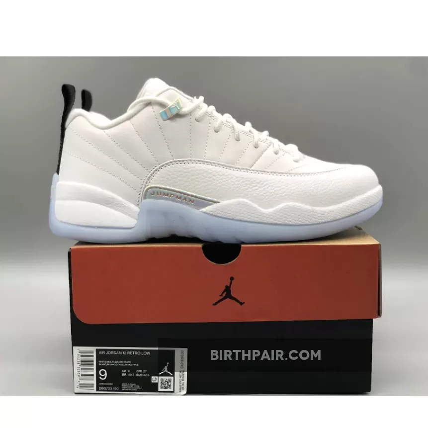 Air Jordan 12 Low 'Easter' White/White-Multi-Color Jordan 12s Low Top