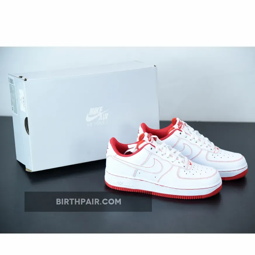 Nike Air Force 1 White University Red Stitch / stitch nike air force 1