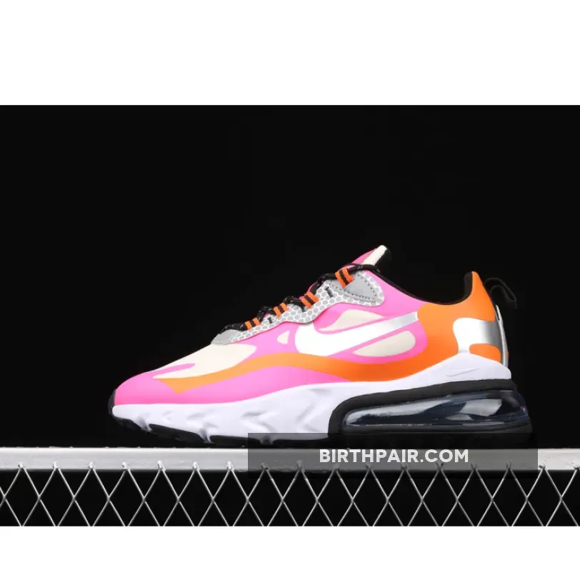 Nike Air Max 270 React White Orange Pink CT1834-100 nike air max 270 orange and pink