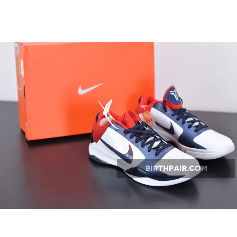 Nike Kobe 5 Protro White/Obsidian-Red 386430-103 #nike zoom 5 kobe