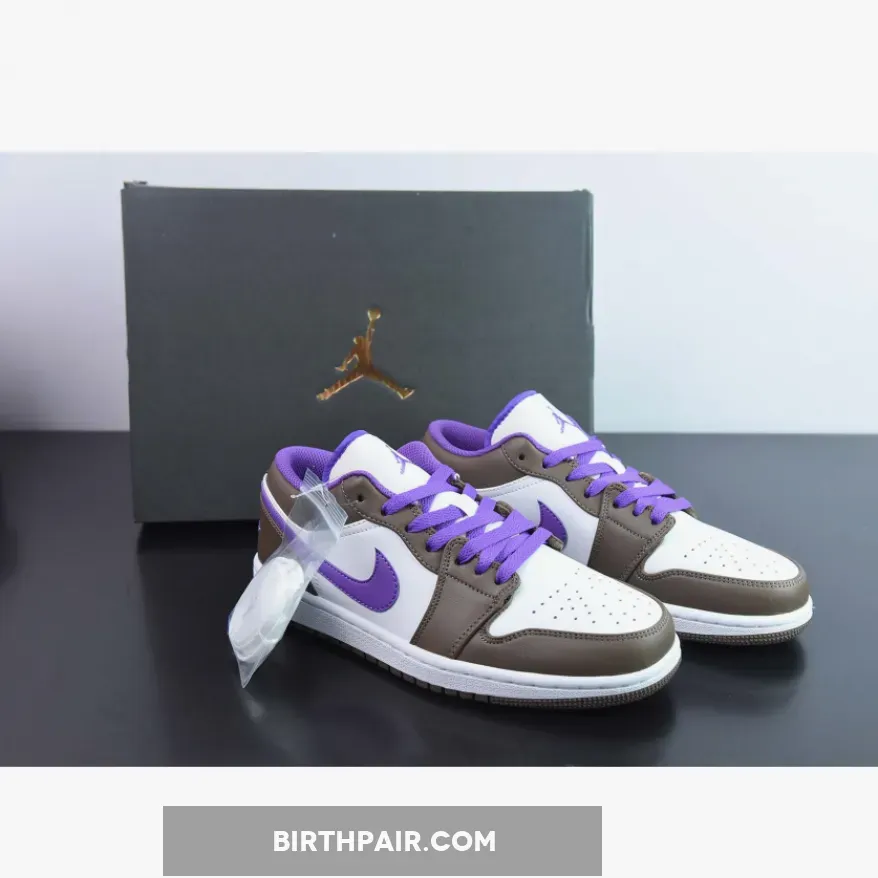 Nike Dunk Low Mocha Brown Air Jordan 1 Purple 553558-215