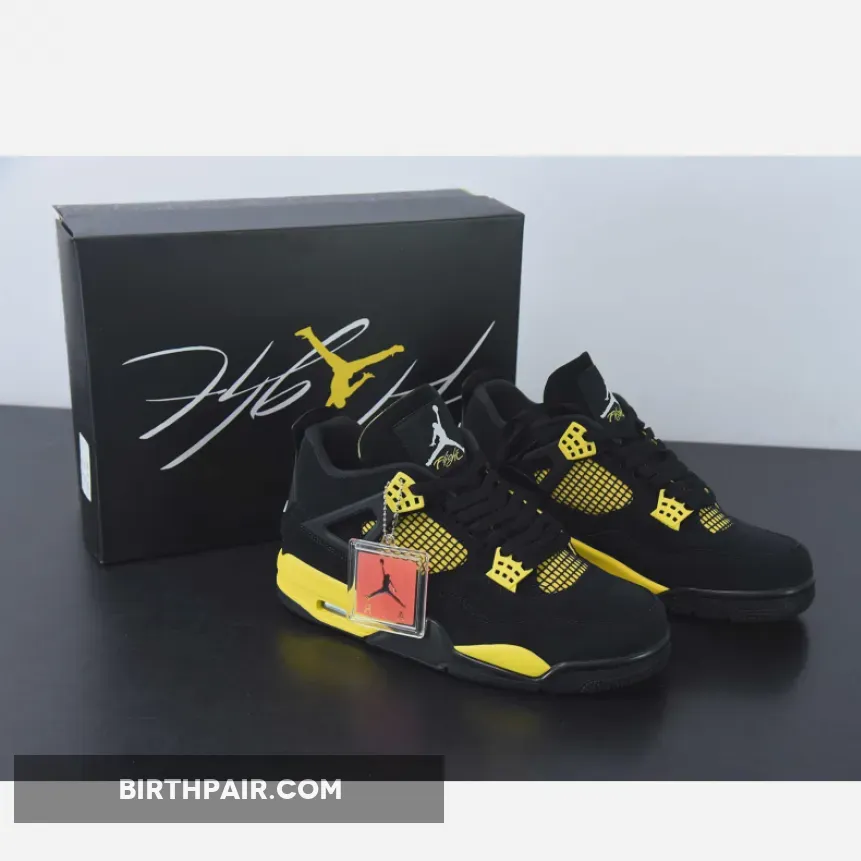 Air Jordan 4 'Thunder 2023' Black/Tour Yellow DH6927-017 Jordan 4 Thunder Shock Drop
