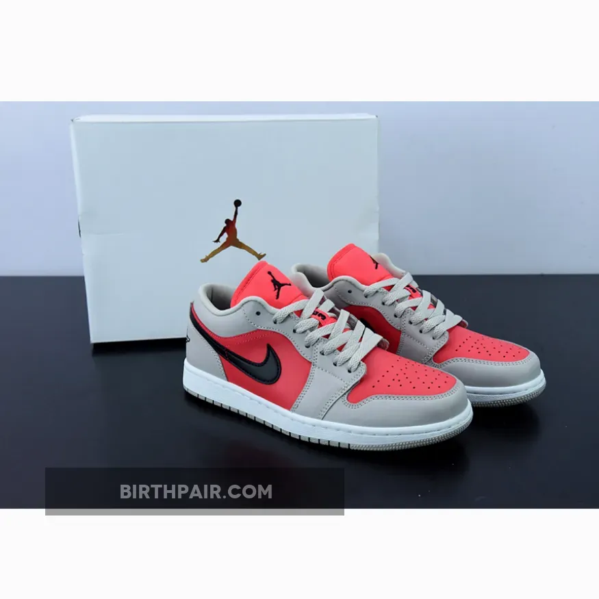Air Jordan 1 Low Light Iron Ore DC0774-060 #jordan 1 light iron ore siren red