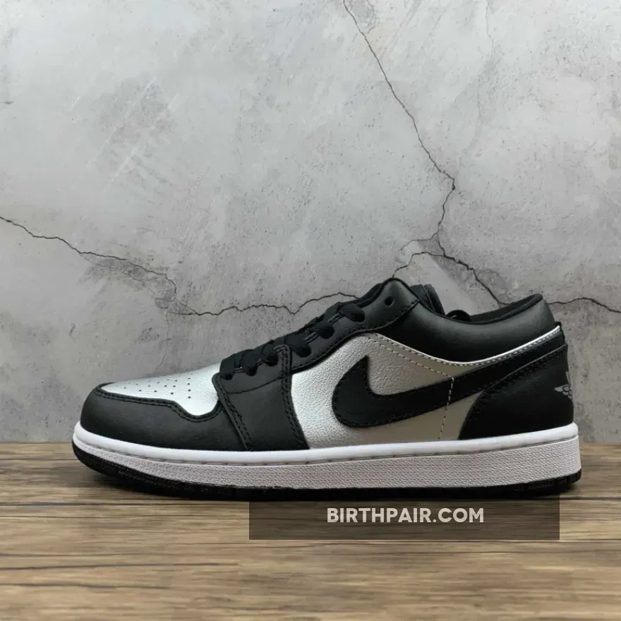 Black And Silver 1s / Air Jordan 1 Low 'Silver Toe' Black/Metallic Silver-White