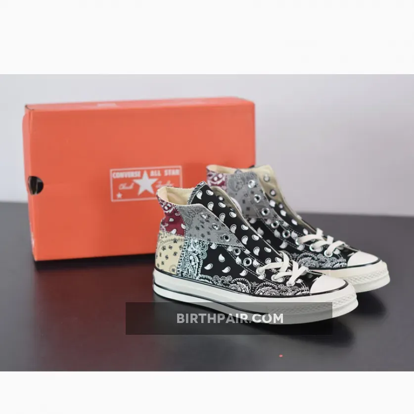 Offspring x Conver Chuck 70 High 'Paisley Patchwork' Black/Multi-Color - multi colored chucks