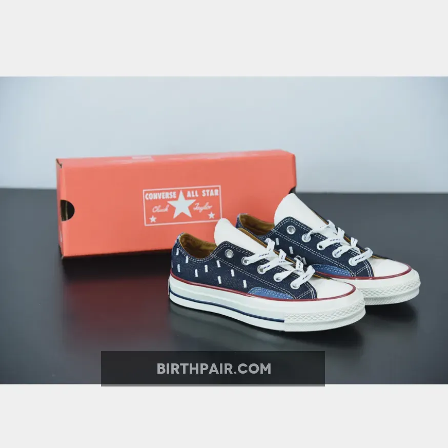 Converse Chuck 70 Midnight Navy Converse Indigo Boro Chuck 70 Low Top Midnight Navy/Egret/Garnet