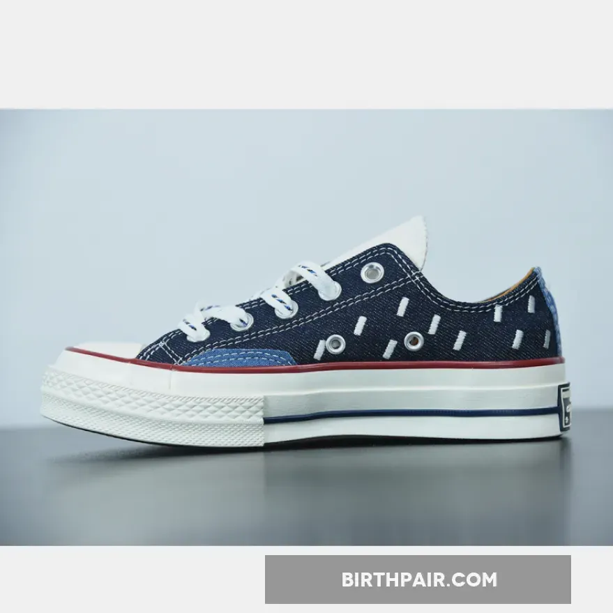 Converse Chuck 70 Midnight Navy Converse Indigo Boro Chuck 70 Low Top Midnight Navy/Egret/Garnet