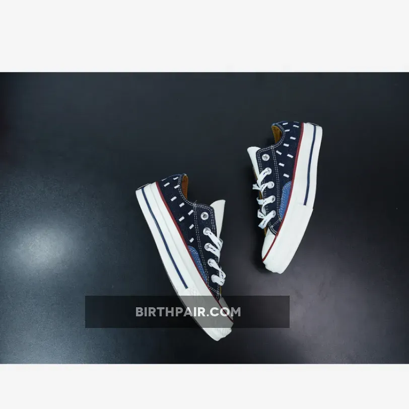Converse Chuck 70 Midnight Navy Converse Indigo Boro Chuck 70 Low Top Midnight Navy/Egret/Garnet