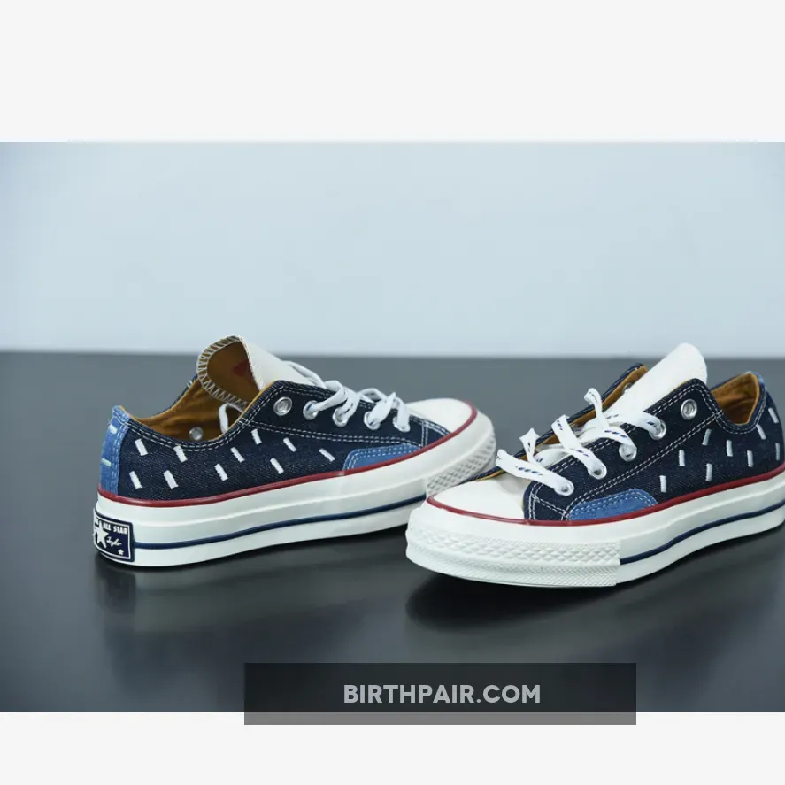 Converse Chuck 70 Midnight Navy Converse Indigo Boro Chuck 70 Low Top Midnight Navy/Egret/Garnet