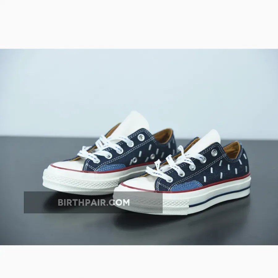 Converse Chuck 70 Midnight Navy Converse Indigo Boro Chuck 70 Low Top Midnight Navy/Egret/Garnet